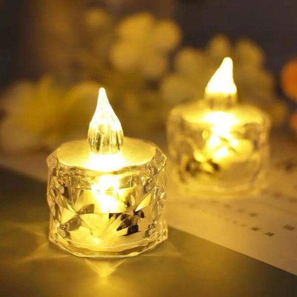 Pack of 12 Warm White Flameless Led Tealight Candle Decorative Battery Operated Tea Lights - Image 4