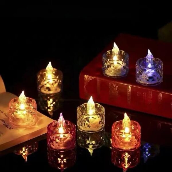 Pack of 12 Warm White Flameless Led Tealight Candle Decorative Battery Operated Tea Lights - Image 6