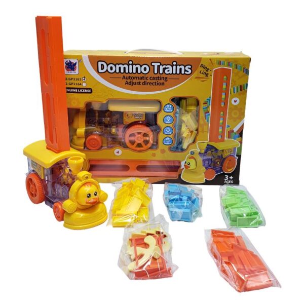 Domino Set Up Train, Domino Train Toy Blocks Set with Lights and Sounds, Creative Gifts for Kids(random color) - Image 8